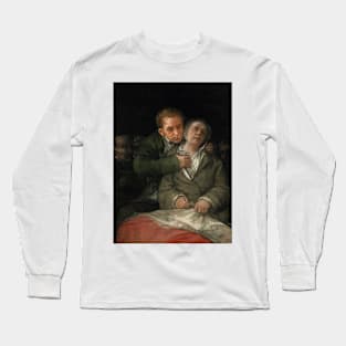 Self-Portrait with Dr. Arrieta by Francisco Goya Long Sleeve T-Shirt